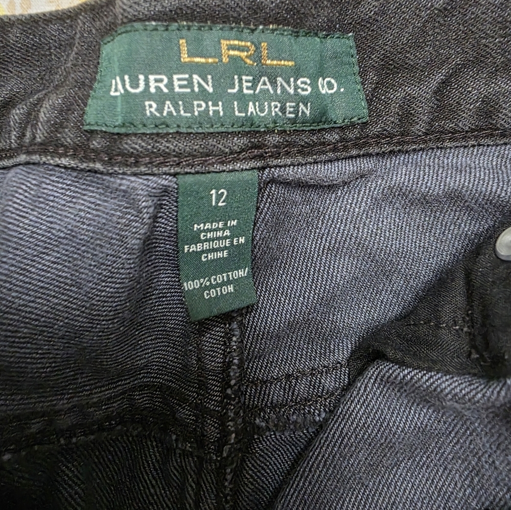 RALPH LAUREN ♥️ Black Denim Skirt SIZE 12 - Picture 12 of 16